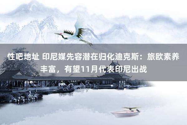 性吧地址 印尼媒先容潜在归化迪克斯：旅欧素养丰富，有望11月代表印尼出战