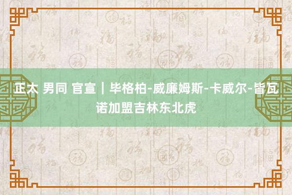正太 男同 官宣｜毕格柏-威廉姆斯-卡威尔-皆瓦诺加盟吉林东北虎